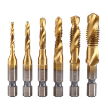 Hex Shank Titanium Plated Screw Thread Metric Tap Drill Bits